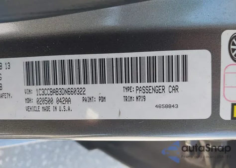 2013 Chrysler 200 Lx из США, поврежденный, VIN 1C3CCBAB3DN660322